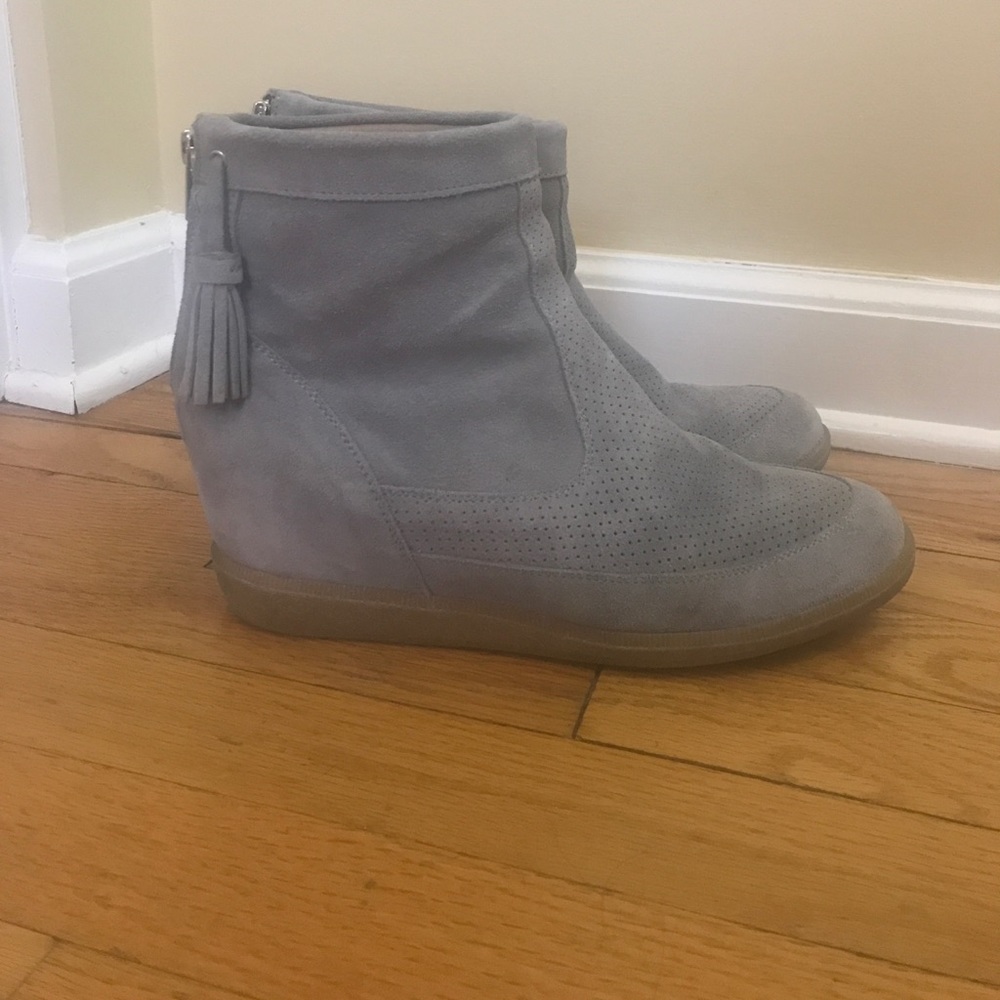 GRAY SUEDE WINTER WEDGES